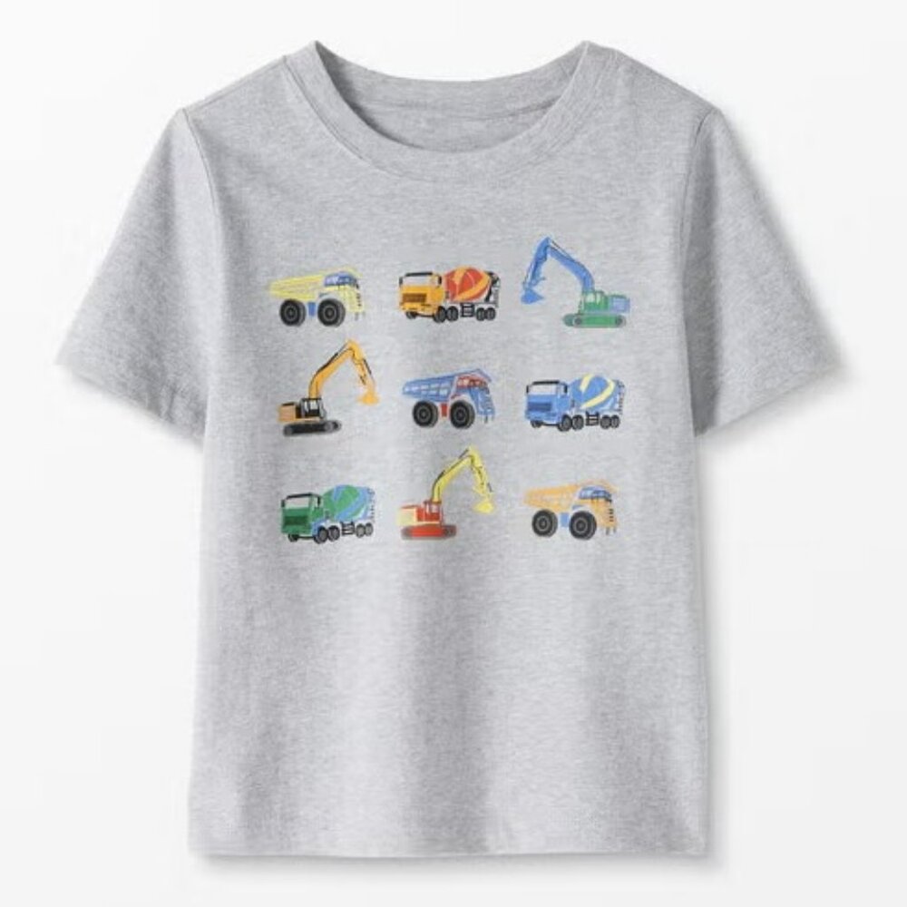 HANNA ANDERSSON Short Sleeve Graphic Construction Tee Top - 130 (8) - (NEW)